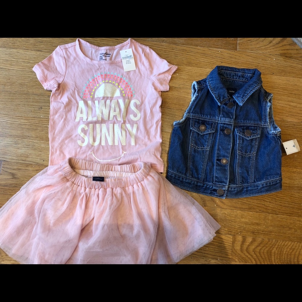 Baby Gap Pink Tulle Skiet/outfit size 2T NWT